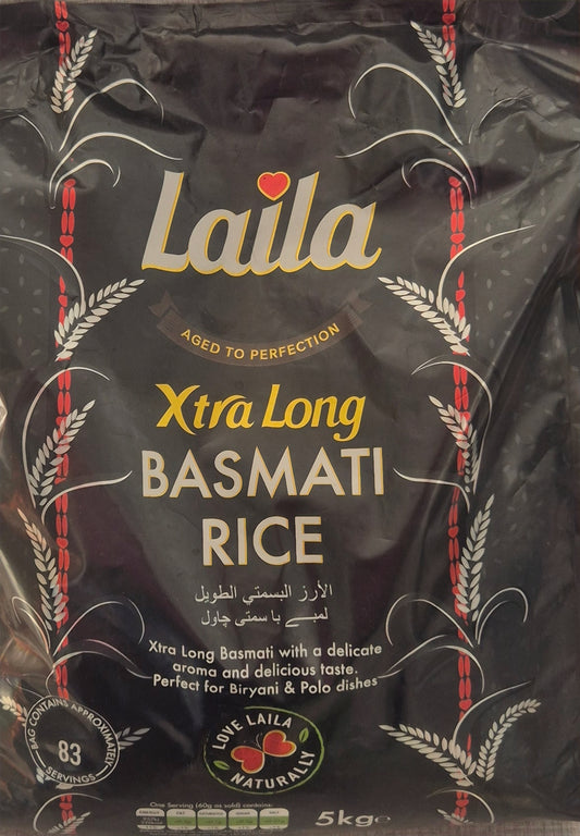Riz xtralong grain Basmati Laila Basmatirijst 5KG