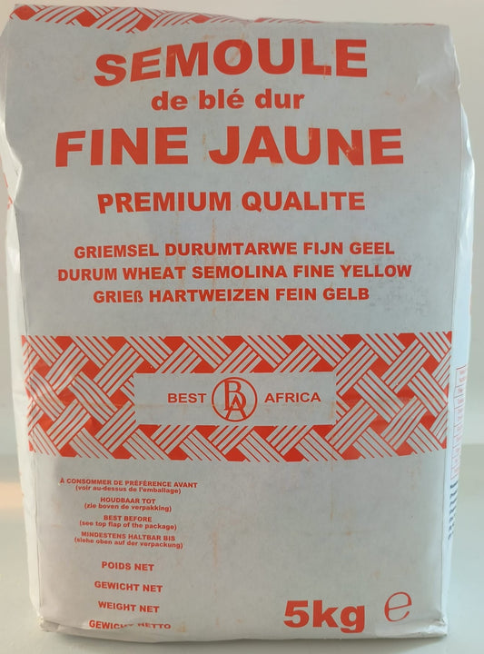 Semoule de blé dur FINE Best Africa Harde tarwegriesmeel DUN 5kg